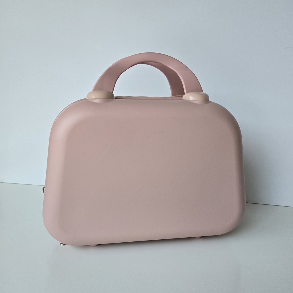 NWOT Living & Home Pink Portable HardShell Handheld Cosmetic Travel Trolley Case - Picture 5 of 15